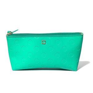 ✨👜 Kate Spade NY Patent Polka-Dot Cosmetic Bag — Teal Gloss Finish